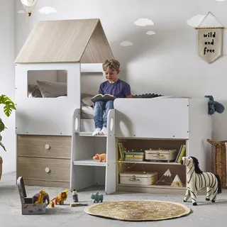 Julian Bowen Orpheus Halbhochbett - Helles Holz und Weiß