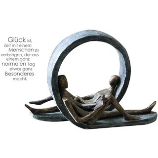 gilde handwerk macrander gmbh&co. kg Casablanca Skulptur Auszeit aus Kunstharz - broncefinish - Höhe 22 cm - Breite 29,5 cm