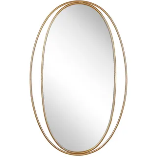 Beliani Wandspiegel gold oval 90/55 cm Besson Besson , Metall , Oval , 53x90x3 cm , Spiegel, Wandspiegel