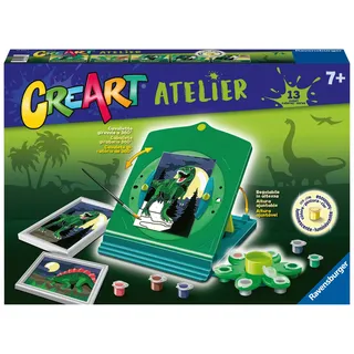 Ravensburger - Mein fantastisches Atelier CreArt, Set mit Staffelei Thema Dinosaurier, Malen nach Zahlen, kreatives Spiel für Kinder 7+ Jahre