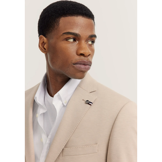 Anzugsakko BUGATTI "Regular Fit", Herren, Gr. 48, 30, beige, 66% Polyester, 21% Viskose, 10% Polyamid, 3% Elasthan, unifarben, regular fit, Sakkos Anzugsakko, Jersey-Artikel mit Stretch