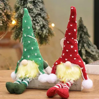 Seasboes 2 Stück Weihnachten Deko Wichtel, Weihnachtswichtel Beleuchtet, LED Weihnachtsdeko, Weihnachtsdeko Innen, Weihnachtsdekoration Weihnachtswichtel Zubehör, Wichtel Figuren Weihnachten Stoff