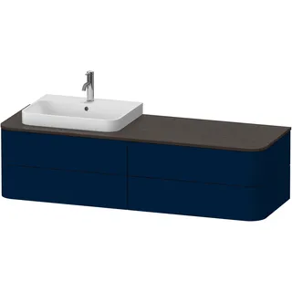 Duravit Happy D.2 Plus Konsolenwaschtischunterbau wandhängend, 1600x550 mm, 4 Schubkästen, für Aufsatzbecken Position links, HP4973L9898, Farbe: Nachtblau Seidenmatt Lack