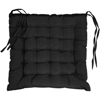 douceur d'Intérieur - 1600838, Sitzkissen, 40 X 40 cm, Essentiel, Polyester Unifarben, Schwarz