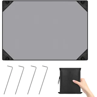 Picknickdecke Wasserdicht 140 x 200 cm, mit Praktischem Karabiner Tragbare Stranddecke Sandfrei, Strandtuch Strandmatte 4 Befestigung Ecken, Outdoor Decke für Strand, Picknick, Camping und Wandern