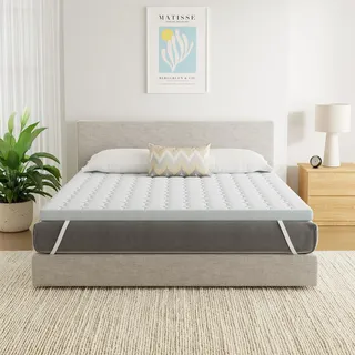 SynthoSpace Matratzen Topper 100x200cm H2, Matratzentopper 100x200 Schlafsofa Bett Memory Foam, Mattress Topper 100x200 cm Boxspringbett Topper Bezug Waschbarer 7cm Höhe