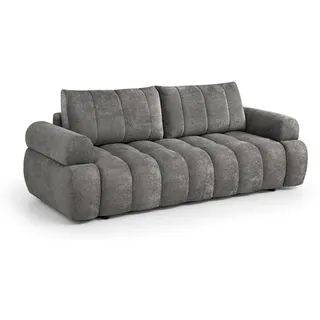 MAYO Sofa mit Schlaffunktion, Ausziehsofa, mit Bettkasten [Dunkelgrau: Kiara 867] - Dunkelgrau