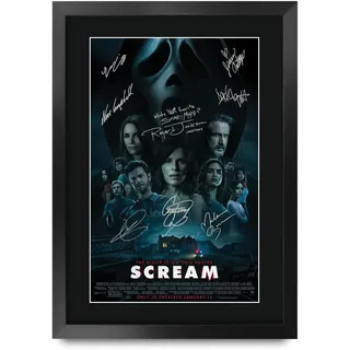 HWC Trading FR A3 Scream 5 Geschenke Geduckter Poster Signiertes Autogramm Foto für Fans von Film Memorabilien - A3 Gerahmt