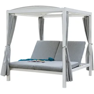 Home Deluxe Sonnenliege 208 x 188 x 207 cm Weiß/Grau