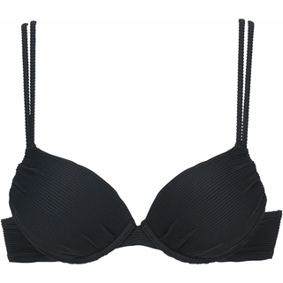 Push-Up-Bikini-Top SUNSEEKER "Fancy", Damen, Gr. 38, Cup C, schwarz, Obermaterial: 92% Polyamid, 8% Elasthan. Wattierung: 100% Polyester, Strukturmuster, Bikini-Oberteile Push-Up-Bikini-Top, aus eleganter Strukturware, Topseller
