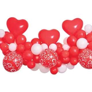 Ciao - Set Girlande Luftballons DIY Love (66 Latexballons, 300cm), rot/weiß