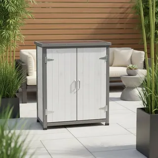 Gartenschuppen Geräteschrank Gerätehaus Weiß Gartenschrank Aufbewahrungsschrank - Weiß