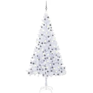Künstlicher Weihnachtsbaum Beleuchtung Kugeln 210cm 910 Zweige - Weiß