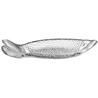 Leonardo Fischteller , Transparent , Glas , Fisch , 30x5x11 cm , lebensmittelecht , Geschirr, Teller, Barbecue-Teller & Spezialteller