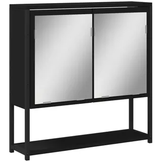 vidaXL Bad-Spiegelschrank 16 cm schwarz