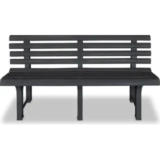 vidaXL Gartenbank 145,5 cm Kunststoff Anthrazit - Grau