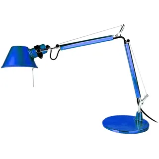 Artemide Tolomeo Micro Tischlampe mit Fuss, Länge 45 Höhe 37 max 73 cm, blau