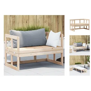 vidaXL 2-in-1 Gartensofa Verlängerbar Massivholz Kiefer