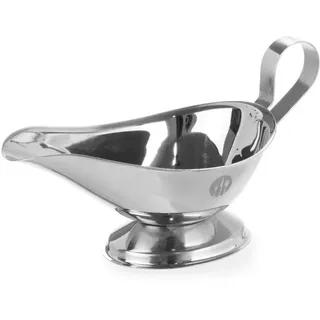 HENDI Sauciere, extra kleine Größe, Poliert, Soßenkanne, Soßenschale, 230ml, 160x98x(H)90mm, Edelstahl