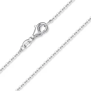 Damen Kette aus 925 Silber rhodiniert 50cm Ankerkette 1,2mm fein K97-50 cm