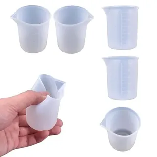 zalati Messbecher 6 Stück 100 ml Silikon Werkzeuge Mischbecher für DIY Harz Kleber Basteln