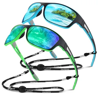Sunier Sonnenbrille Herren Polarisiert Sport Fahrradbrille Damen Verspiegelt, Unzerbrechliche Sonnenbrille Angeln Fahren mit 100% UV400-Schutz Cat 3 CE