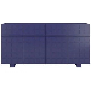 Skandica Sideboard Cubo Long, Geometrische 3D Fronten, 169 cm, Marineblau , Dunkelblau , Holz , Rechteckig , 168.9x83.8x41.8 cm , Kleinmöbel, Kommoden, Sideboards