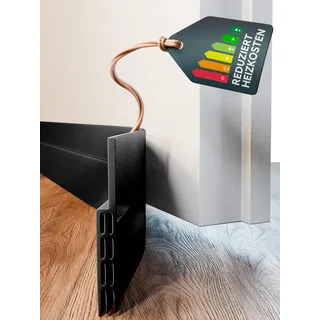 DOMAR ZUGLUFTSTOPPER TÜR 100 cm – Selbstklebende Türdichtung Unten extra stark – Effektiver Zugluftstopper Türen gegen Kälte & Energieverlust – Schwarz
