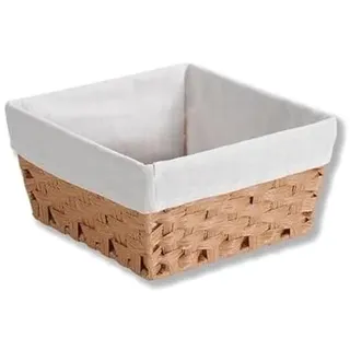 KESPER Brot- : Obstkörbe, Kunststoff, Braun, 28,5x28,5x14,5 cm, Stoffeinsatz, hohe Stabilität, leicht zu reinigen, 17842