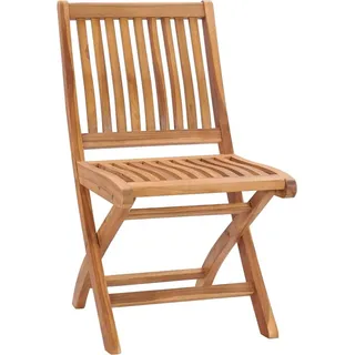 vidaXL Klappstühle, 2 Stück, Massivholz Teakholz - Braun
