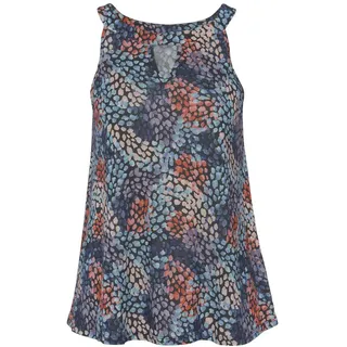 s.Oliver Strandtop Damen blau-koralle bedruckt Gr.36/38