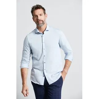 Businesshemd BUGATTI, Herren, Gr. 4XL, Normalgrößen, blau (hellblau), 100% Baumwolle, normal, eckige 2-Knopf-Manschette, Hemden Businesshemd, mit Haifisch-Kragen