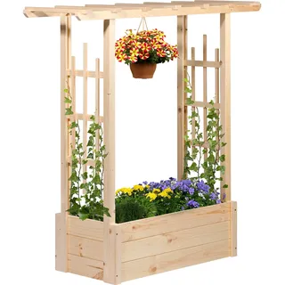 Dobar Pflanzkasten Pergola 117 x 39 x 119 cm Natur