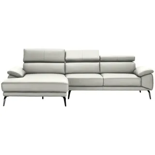 Novel Ecksofa , Weiß , Leder , Echtleder , Rindleder , Ottomane links, L-Form , 295x187 cm , Typenauswahl, Lederauswahl, Stoffauswahl, seitenverkehrt erhältlich, Hocker erhältlich, Rücken echt , Wohnzimmer, Sofas & Couches, Wohnlandschaften, Ecksofas