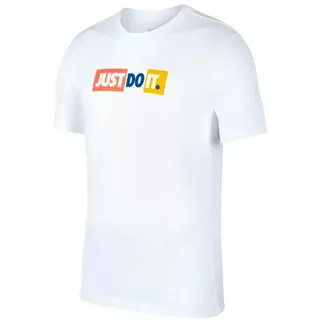 Nike Herren T-Shirt M NSW JDI Bumper, White/(Laser Crimson), XS, CK2305