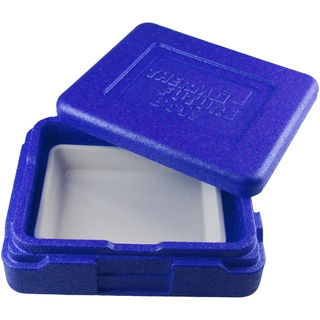 Thermo Future Box |Thermo Mini Menü Lunch Box blau|Lunchbox Set mit ungeteilter Porzellanschale und Silikondeckel rot| Menübox mit Porzellan | Expandiertes Polypropylen | 3L