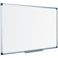 Bi-Office Maya Whiteboard mit leichtem Raster, Aluminiumrahmen, 90 x 60 cm, nicht magnetisch