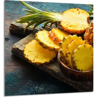 GLASPLATTE FÜR KÜCHE 60x65 Ananas
