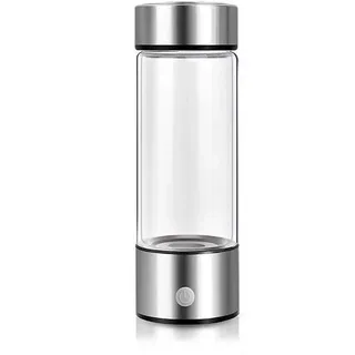 420 ml Wasserstoff-Wasser-Generatorflasche, USB-aufladbar, fördert den Stoffwechsel, tragbarer Wasserstoff-Wasser-Generator, 220 V, Silber - Silber