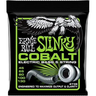 Ernie Ball Slinky Cobalt E-Bass-Saiten, für 5-Saiter, Stärke 45–130