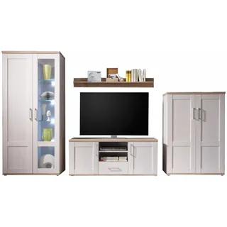 Die Möbelfundgrube Wohnwand San Remo Eiche / 329 x 201 x 50 cm (B/H/T)