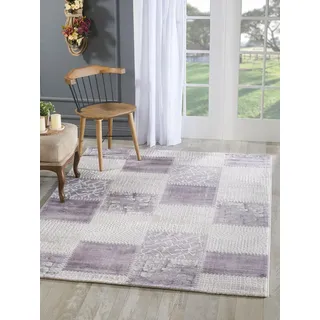 Sanat Teppich SANAT "Harmony 3202, auch als Läufer" Gr. 31, lila, B:80cm H:12mm L:300cm, Kunstfaser, Teppiche, Teppich, Wohnzimmer, Kurzflor, modern, Patchwork, Schlafzimmer