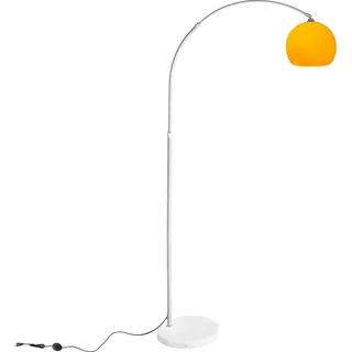 CCLIFE LED E27 Bogenlampe höhenverstellbar Marmorfuß weiß orange Stehlampe Stehleuchte Standleuchte Bogenleuchte Bogenstandleuchte, Farbe:Orange, höhenverstellbar 145-220 cm