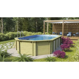 Karibu Achteckpool »Sevilla A«, (Set), BxLxH: 700x400x124cm Karibu kdi B/H/L: Breite 700 cm x Höhe 124 cm x Länge 400 cm