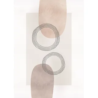 KOMAR »Line Art Circles« Natur 1 Stk. tlg. Wandbild zur Dekoration - ohne Rahmen,
