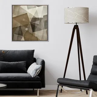 Leinwandbild QUEENCE "Abstrakt Erdtöne", beige (farbe rahmen: silber, farbe bild(er): beige), B:50cm H:50cm T:2cm, Canvas, Holzrahmen, Bilder, Leinwandbild, mit einem Schattenfugenrahmen veredelt