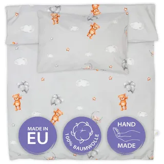 Totsy Baby Kinderbettwäsche Baby Bettwäsche 100x135 cm aus Baumwolle - Kinder Set von Duvet Cover 100 x 135 und Kissenbezug 40x60 cm Junge und mädchen babybettwäsche bettbezug für Kleinkind Oeko-Tex