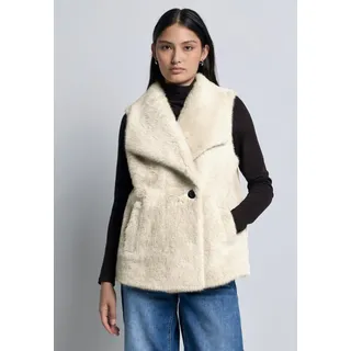 street one studio Fellweste mit Wasserfallausschnitt beige 42 EU