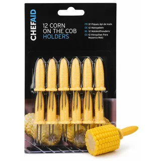 Chef Aid Maiskolbenhalter 12er Set Edelstahl gelb/weiß