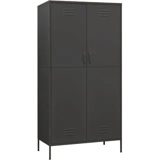 vidaXL Kleiderschrank 2-türig 90 x 180 x 50 cm Anthrazit